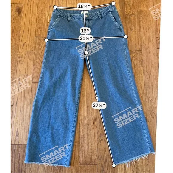 Rachel Zoe high rise wide leg trouser jeans raw hem 14 - Picture 4 of 6